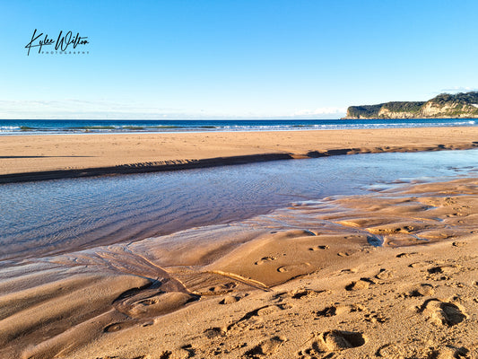 Avoca Beach, king low tide, Central Coast, Australia, on 28 July 2024.