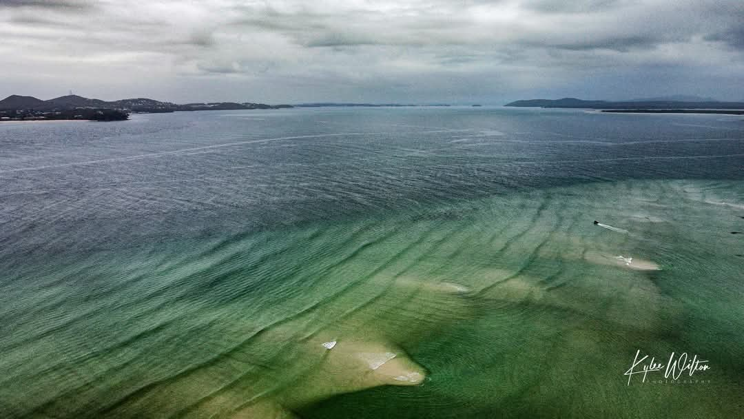 Jimmy's Beach from the east, Port Stephens, Australia, in December 2024.